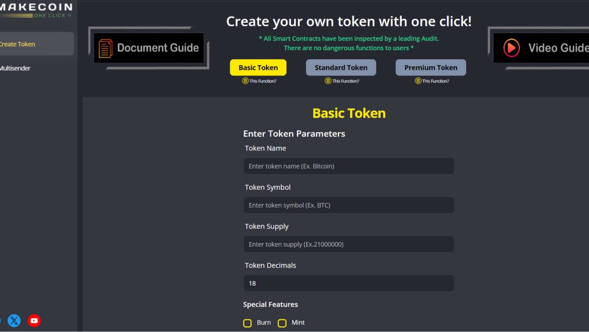 วิธีสร้างเหรียญ Crypto ในคลิ๊กเดียว ไม่ต้องเขียน Code